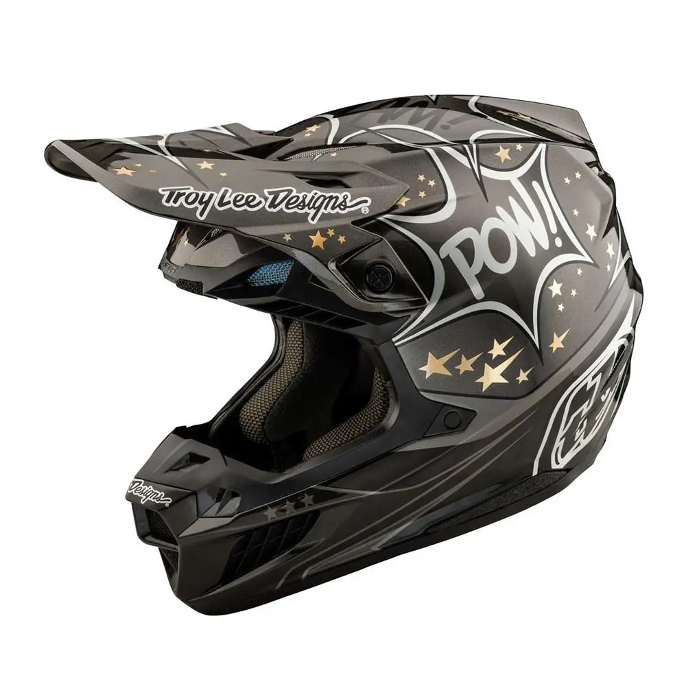 Troy Lee Designs SE5 ECE Carbon Cosmic Explosion Motocross Helmet Grey