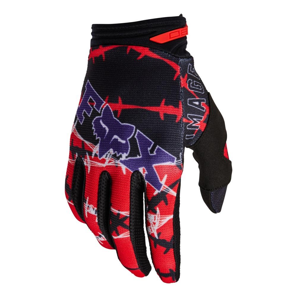 Fox 180 Barbed Wire SE Motocross Gloves Flo Red - Image 1