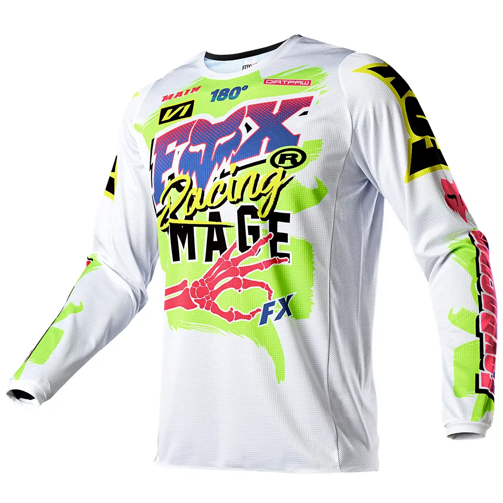Motocross Jersey Fox 180 Castr White