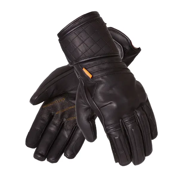 Catton III Long Leather Road Gloves Black