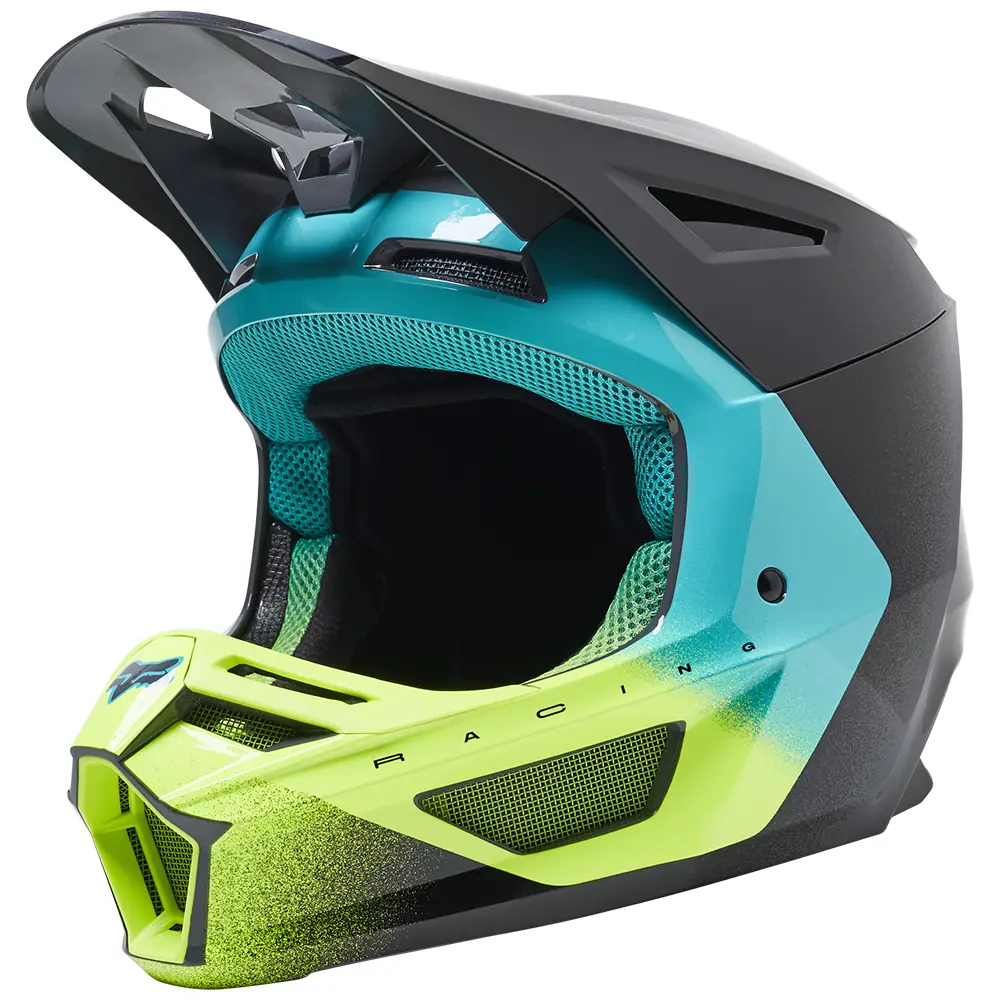 Fox V2 Rkane ECE Motocross Helmet Grey/Yellow