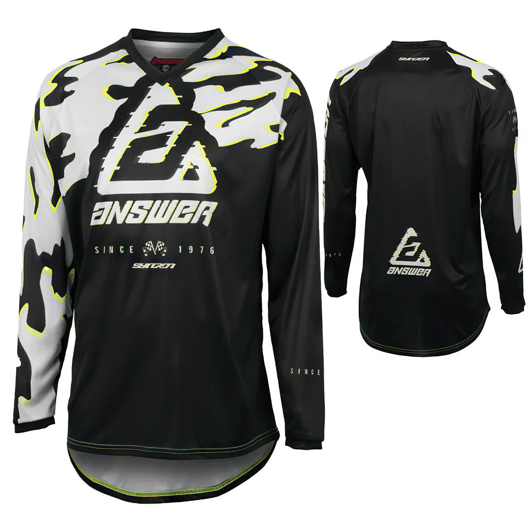 Answer Syncron Meltdown Motocross Jersey Youth Grey/HyperAcid/Black - Image 1