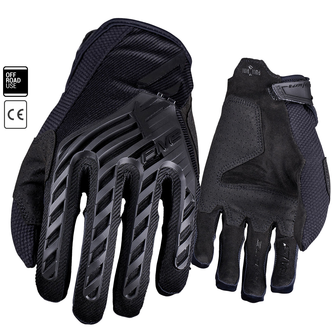 FIVE MXF3 EVO Motocross Gloves Black - Image 1