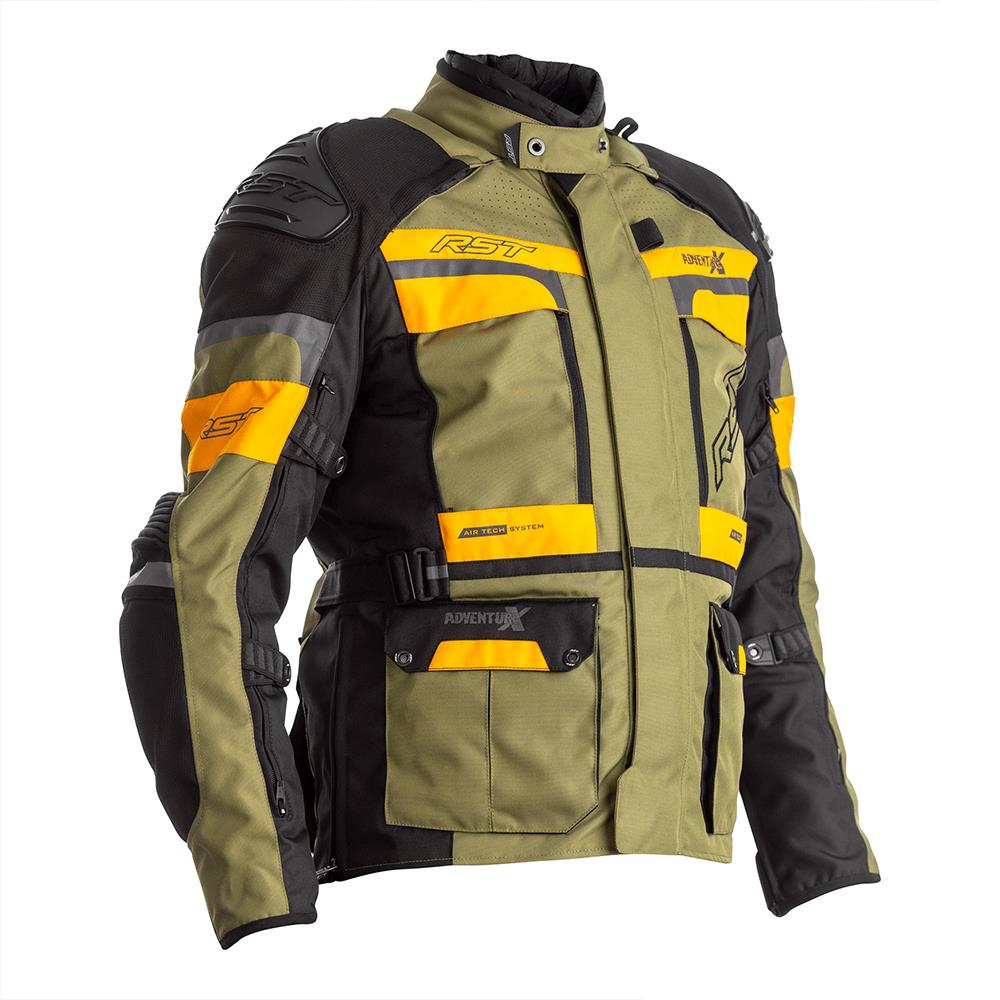 RST Adventure-X CE Textile Adventure Jacket Green/Ochre - Image 1