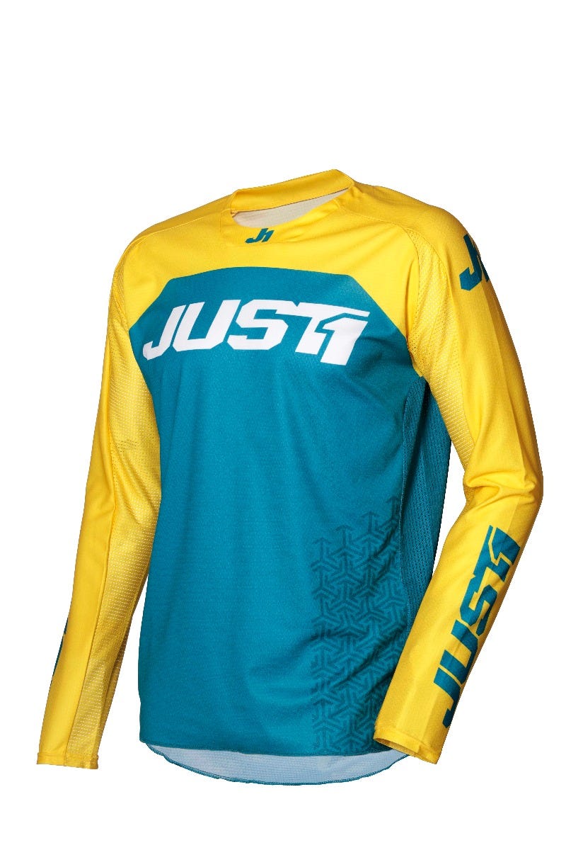 JUST1 J-FORCE MX JERSEY TERRA BLU/YEL 2X - Image 1