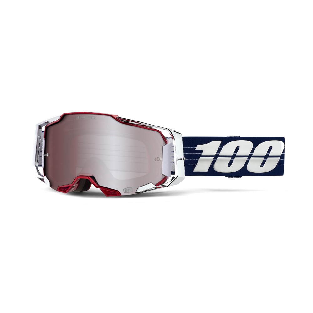 Motocross Goggle 100% Armega LTD Bruni HiPER Multilayer Mirror Silver Lens - Image 1
