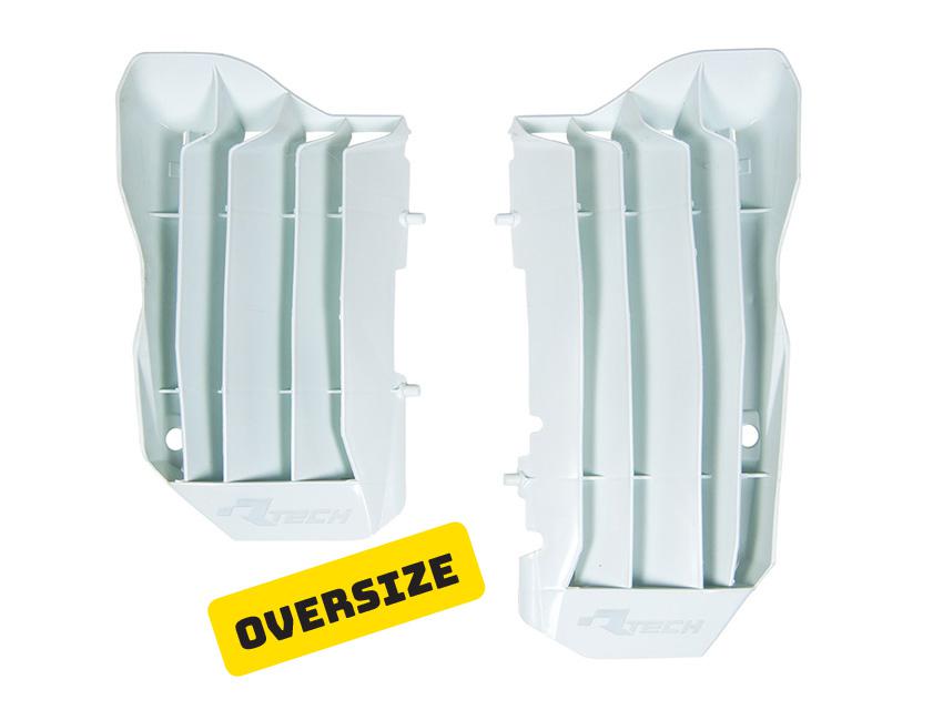 *RADIATOR LOUVERS RTECH FULL COVERAGE & STRONGER THAN STOCK LOUVER CRF450R CRF450RX 17-20 WHITE - Image 1