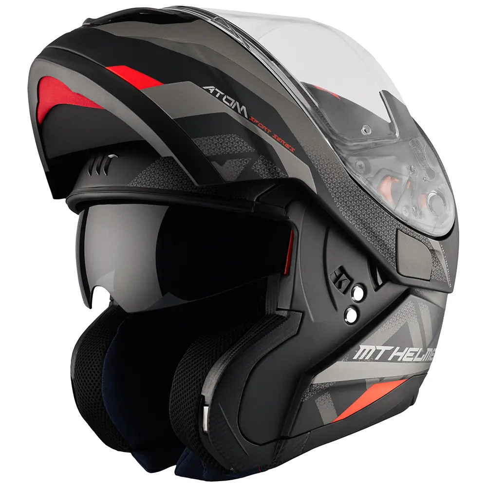 MT Atom SV Flip Front Helmet Skill Matte Black/ Grey