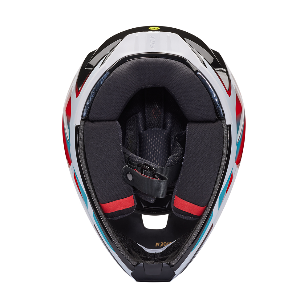 Fox V3 RS SYZ MIPS ECE Motocross Helmet Black/White - Image 6