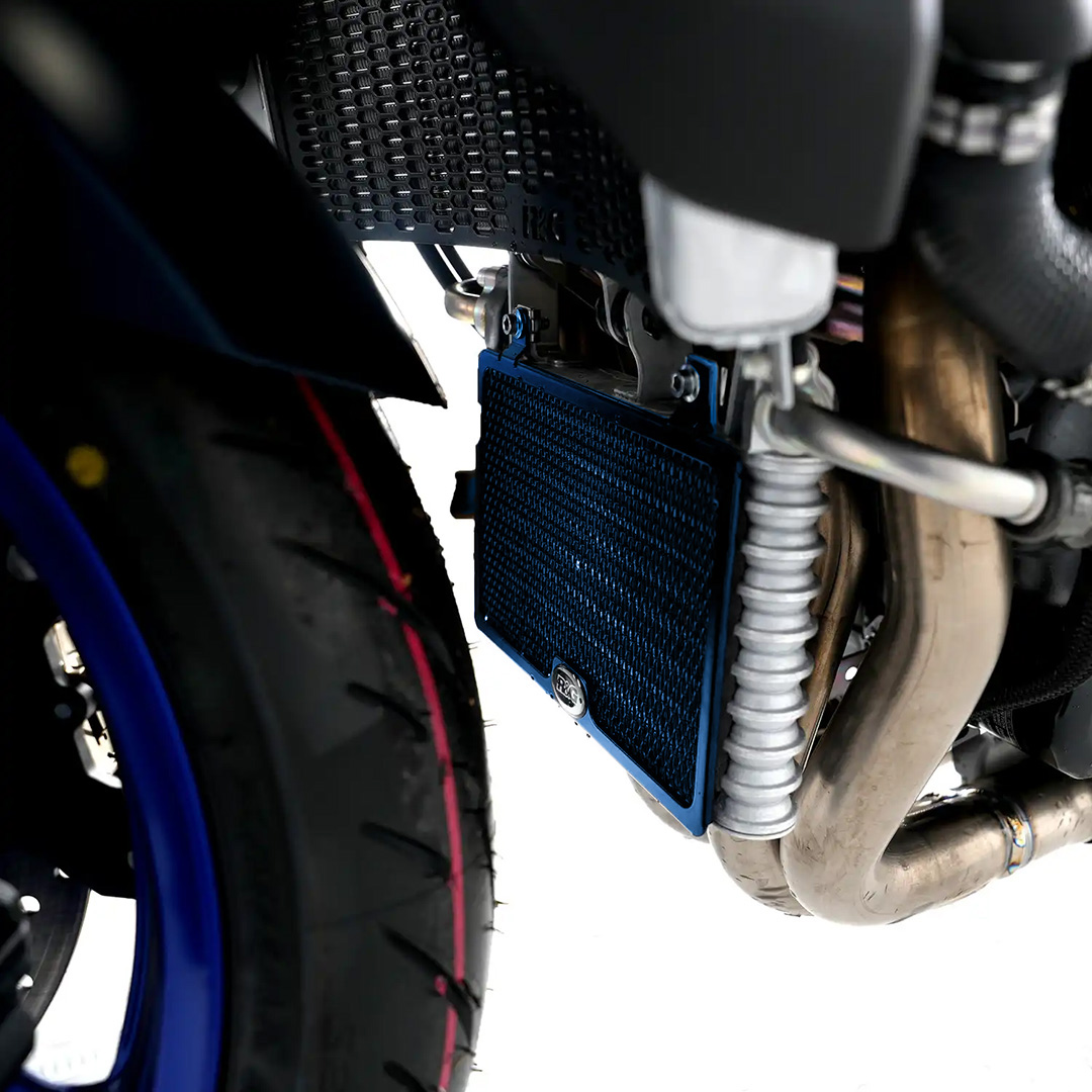 PRO Oil Cooler Guard for Yamaha MT-10 23- MT-10 SP 23- Dark Blue R&G - Image 1