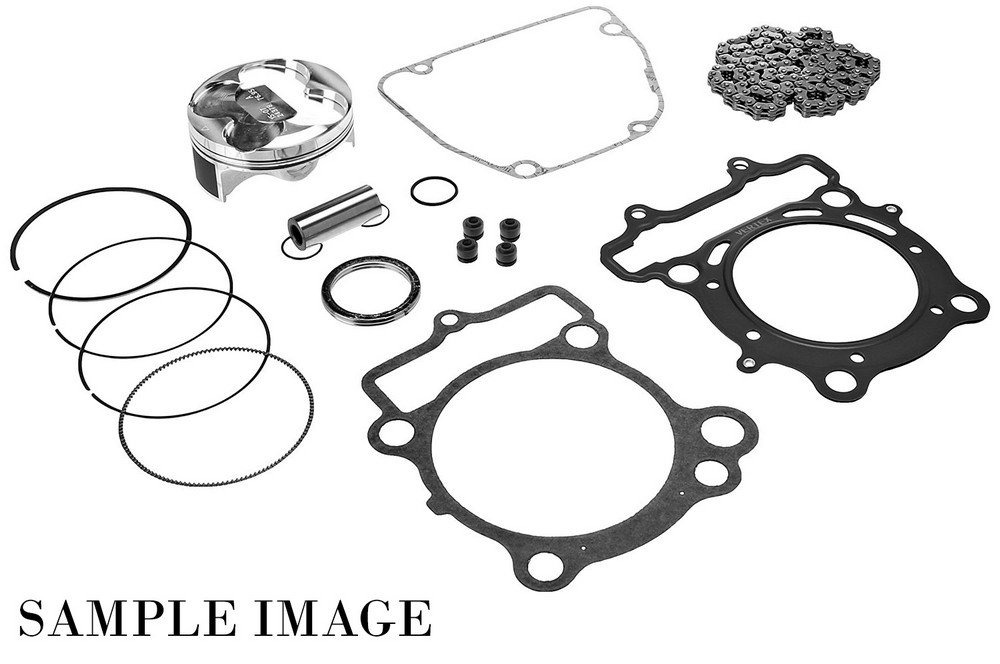 TOPEND VERTEX PISTON RINGS PINS CIRCLIPS TOPEND GASKETS & CAM CHAIN KX250F 17-19 13.4:1 76.96MM - Image 1