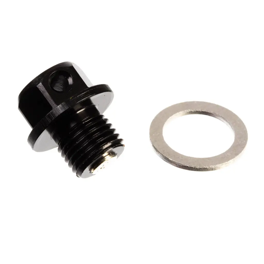 WHITES MAGNETIC SUMP PLUG BLK M12 x 10 - P1.25