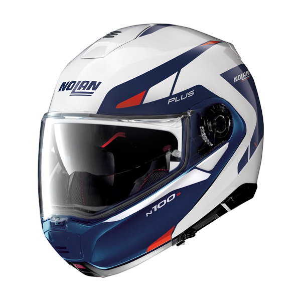 Nolan N100-5 Milestone Flip Front Helmet White/Blue/Red - Image 1