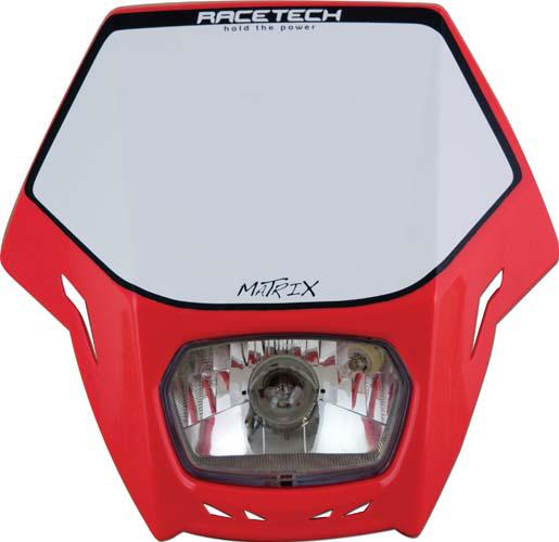 HEADLIGHT RTECH MATRIX CRF RED  E9 CERTIFICATION FOR STREET USE INCLUDES PARK LIGHT & HALOGEN - Image 1