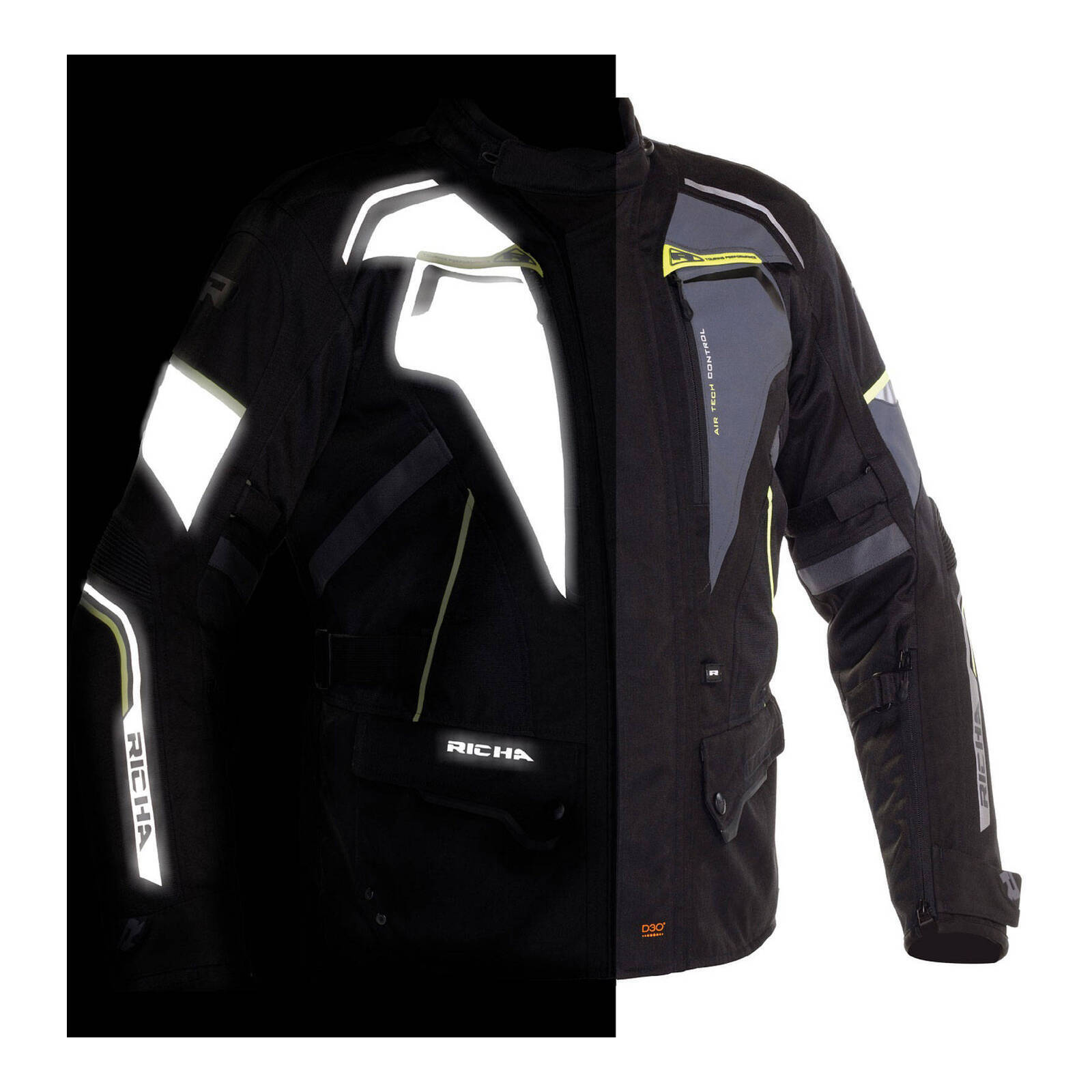 Richa Infinity 2 Flare Jacket - Titanium/Fluo Yellow (6XL) - Image 1