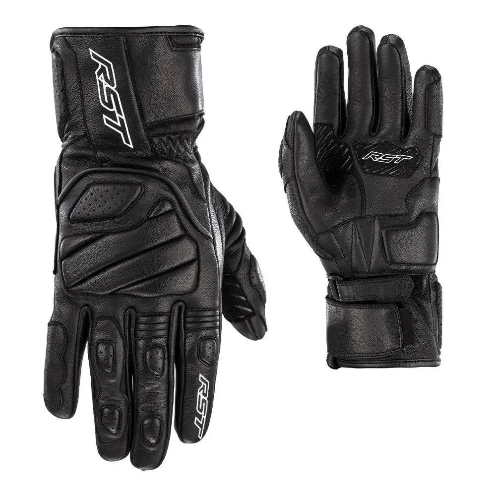 RST Turbine CE Leather Road Gloves Black