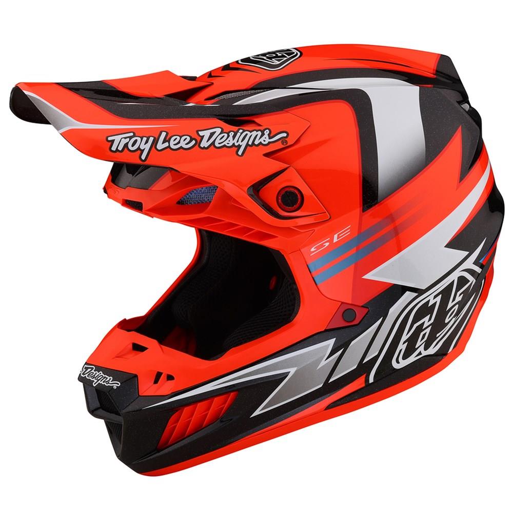 Troy Lee Designs SE5 ECE Composite Saber Motocross Helmet Neo Orange - Image 2