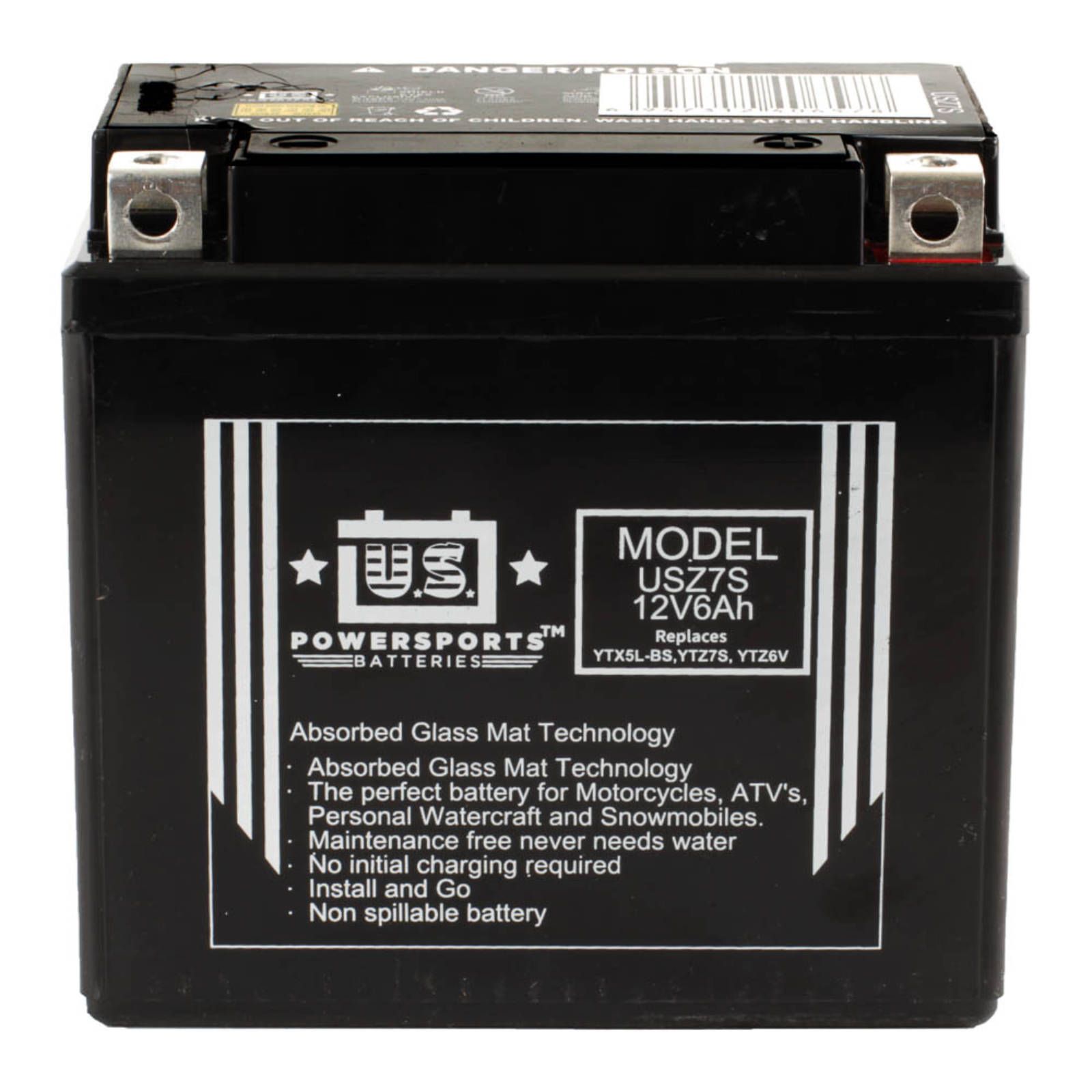 USPS AGM BATTERY USZ7S YTX5L-BS *10 - Image 2