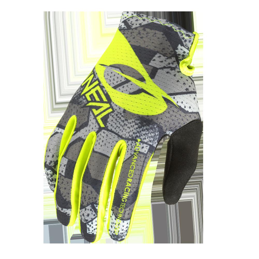 Oneal Matrix Youth Camo Grey/Yellow Motocross Glove - Image 1