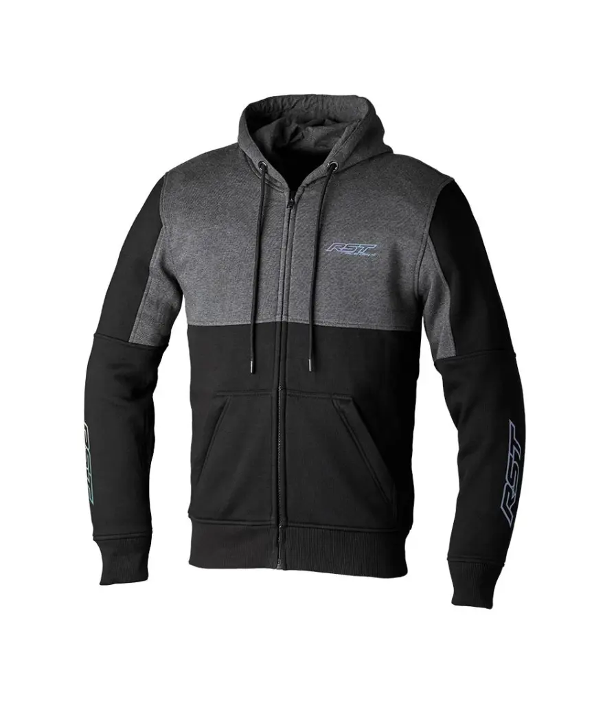 RST Team Zip Through CE Textile Hoodie Black