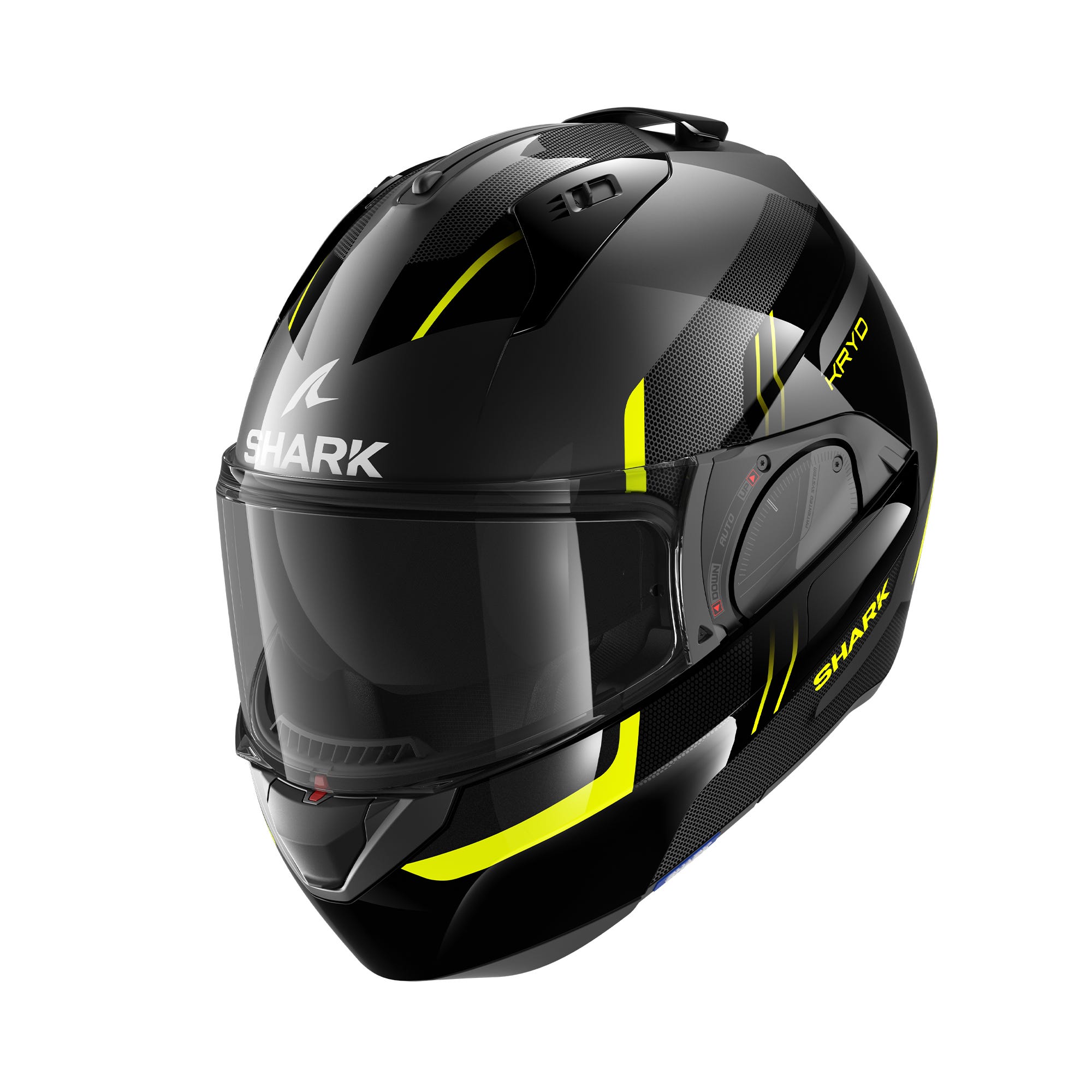 Shark EVO KRYD Flip Front Helmet Gloss Ant Black/ Yellow - Image 1
