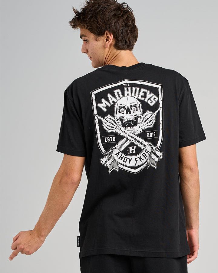 The Mad Hueys Ahoy Fkrs Shield Tee Black - Image 1