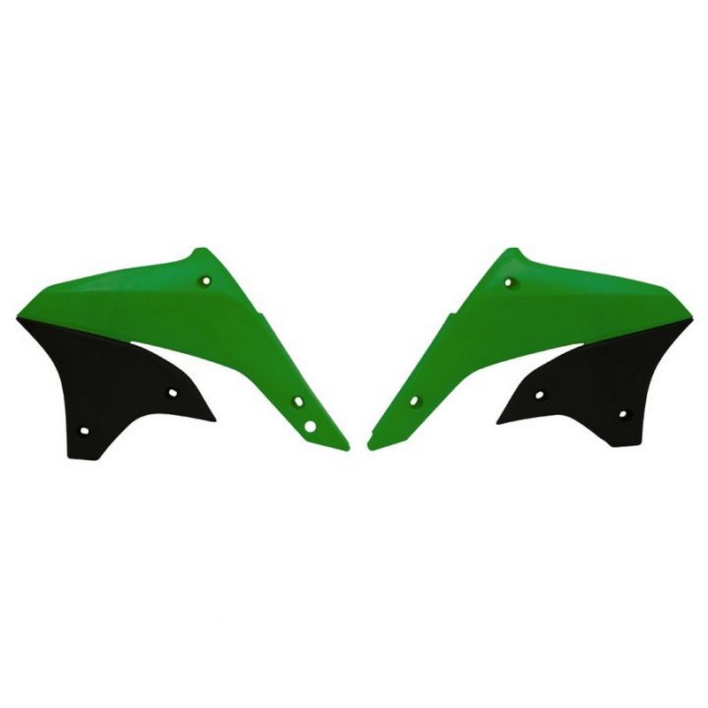 RADIATOR SHROUDS RTECH KAWASAKI KLX450R 07-16 GREEN BLACK - Image 1