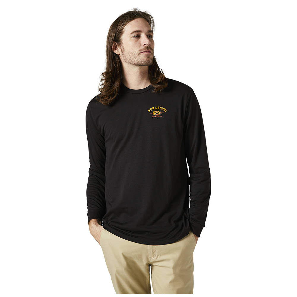 Fox At Bay Long Sleeve Tech Tee Black - Image 1