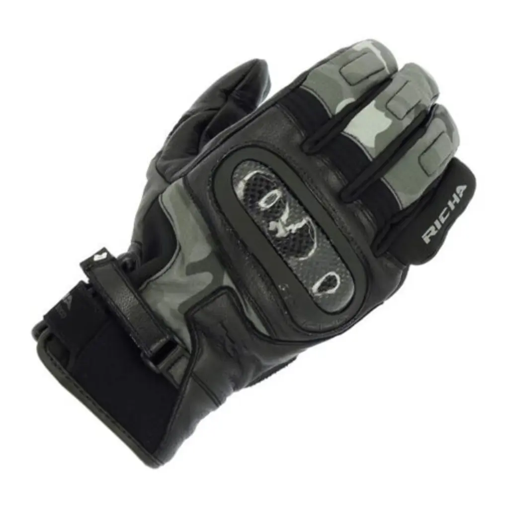Richa Shell Camo Mid Season WP Road Gloves Black/Camo