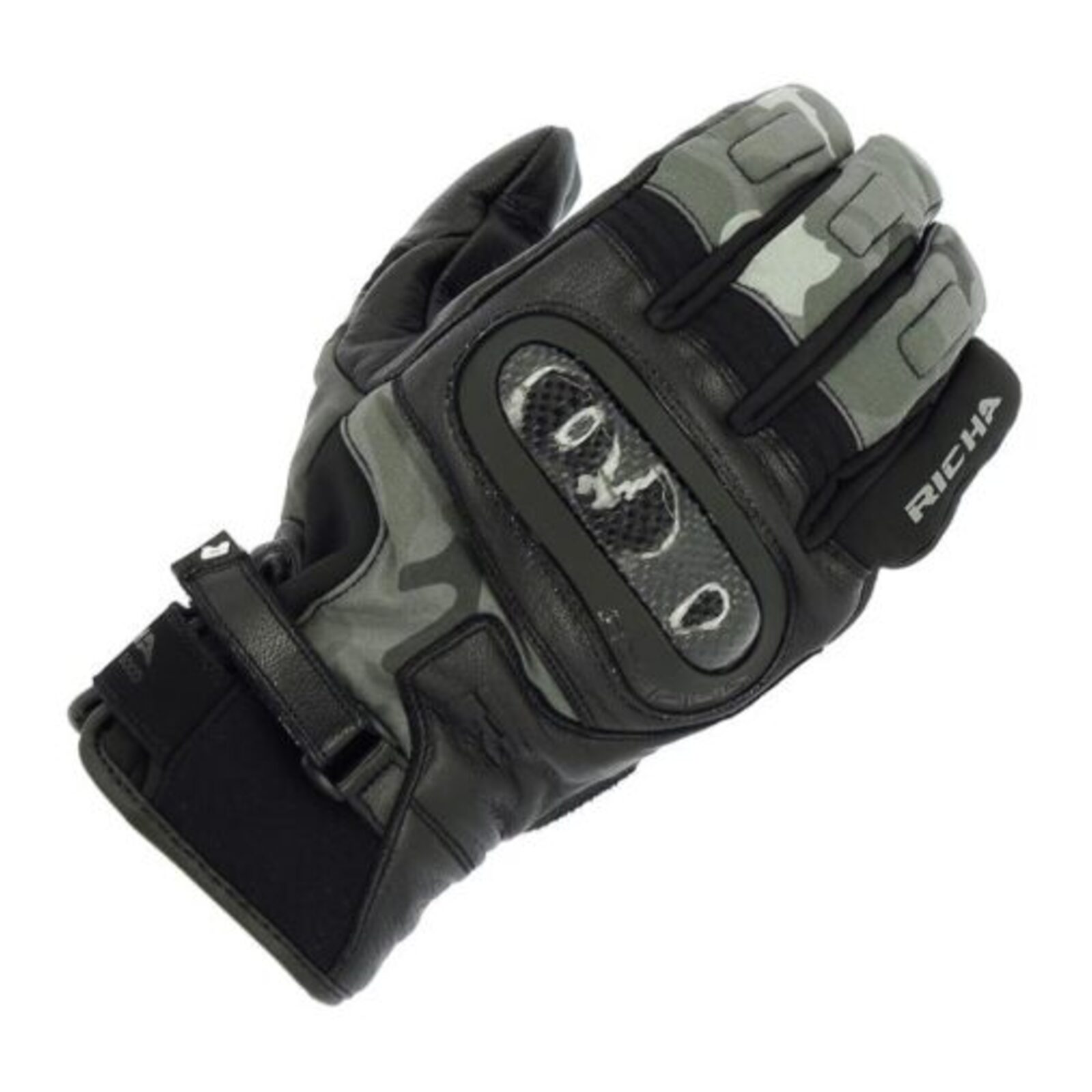 Richa Shell Camo Mid Season WP Road Gloves Black/Camo - Image 1