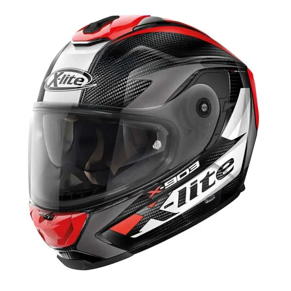 Nolan X-Lite X903 Ultra Carbon Nobiles Road Helmet Carbon/White/Red