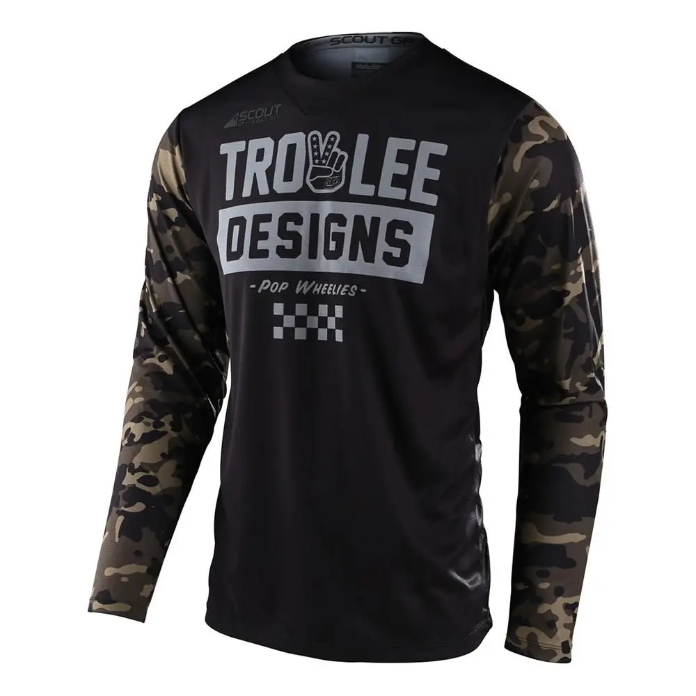 Troy Lee Designs Scout GP Peace & Wheelies Motocross Jersey Camo Green