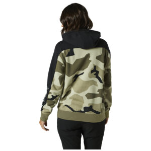 Fox BNKR Pullover Fleece Womens Hoodie Olive Camo - Image 3