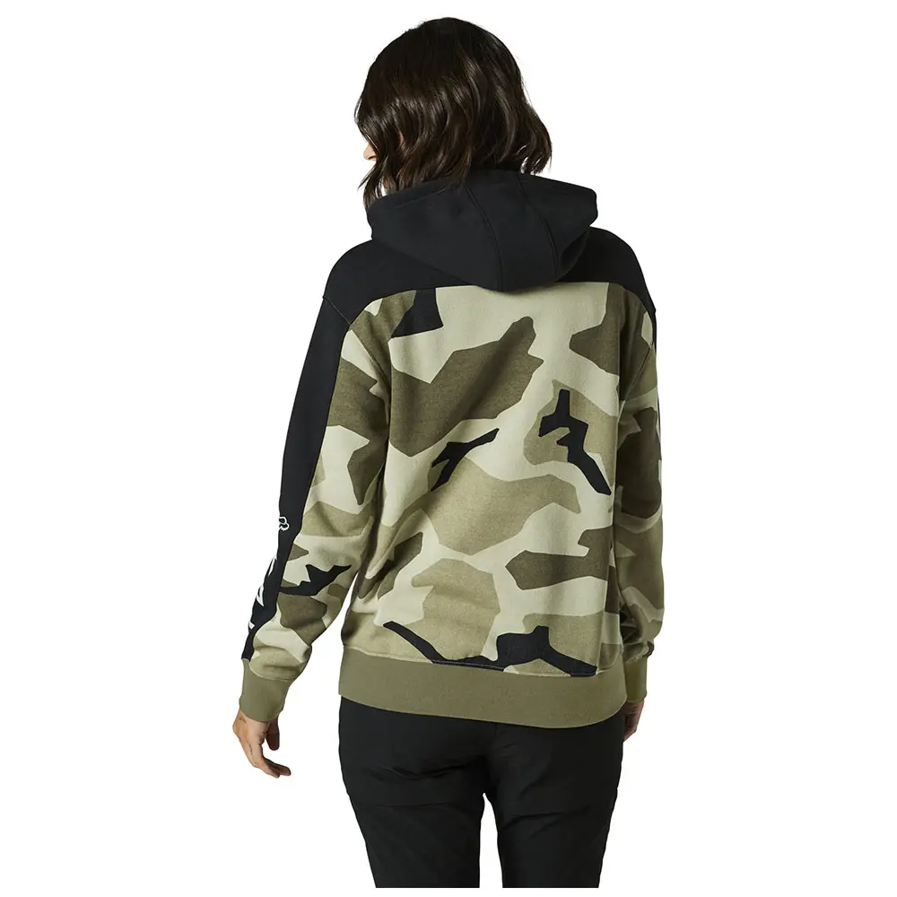 Fox BNKR Pullover Fleece Womens Hoodie Olive Camo