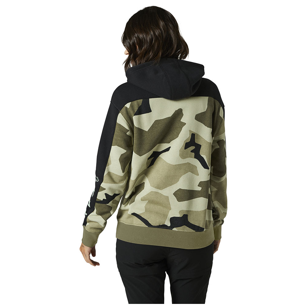 Fox BNKR Pullover Fleece Womens Hoodie Olive Camo - Image 3