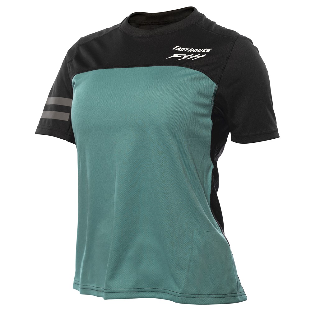 Fasthouse Alloy Sidewinder Short Sleeved Jersey Ladies Black/Teal - Image 1