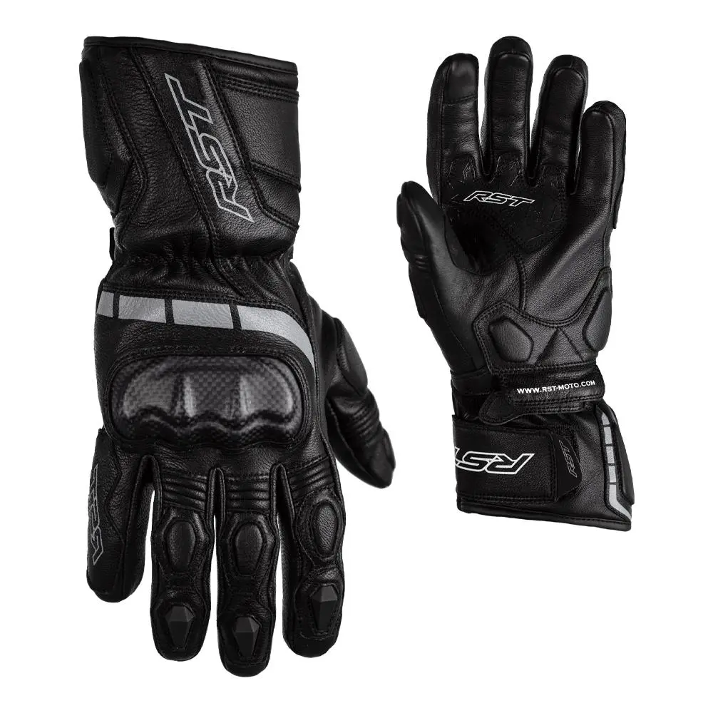 RST Axis CE Leather WP Road Gloves Black