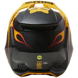 Fox V3 RS Super Trik Motocross Helmet Black/Yellow - Image 4