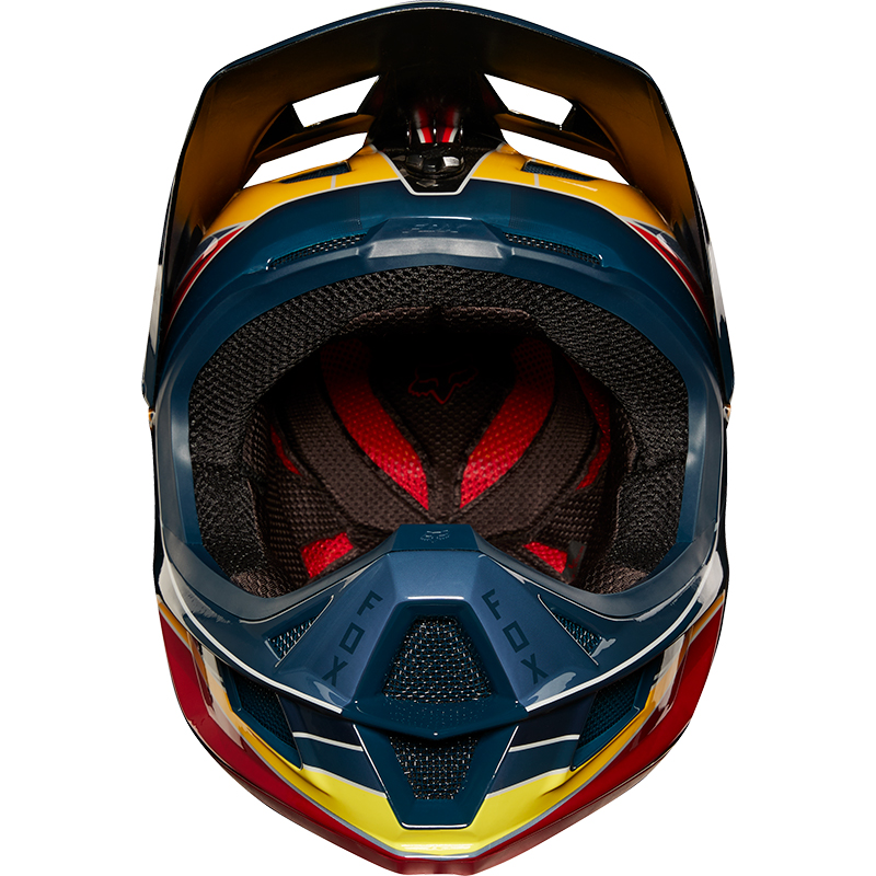 Helmet Fox Rampage Pro Carbon MIPS Red/Yellow - Image 3