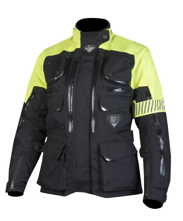 Moto One Vert 360 Road Jacket Ladies Black/Yellow - Image 1