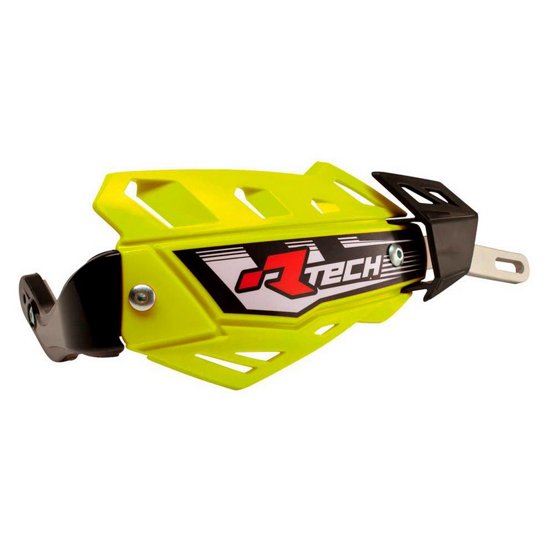 HANDGUARDS RTECH UNIVERSAL OFF ROAD FLX WITH ALUMINIUM BAR FLO YELLOW - Image 1
