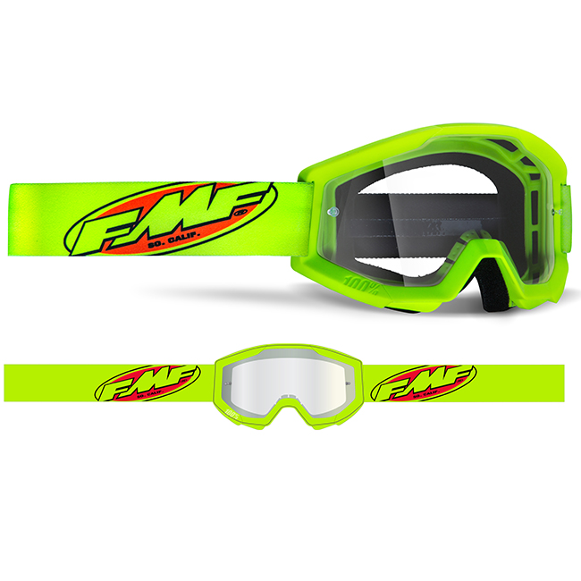 Motocross Goggles FMF Powecore Core Yellow Youth Clear Lens - Image 1