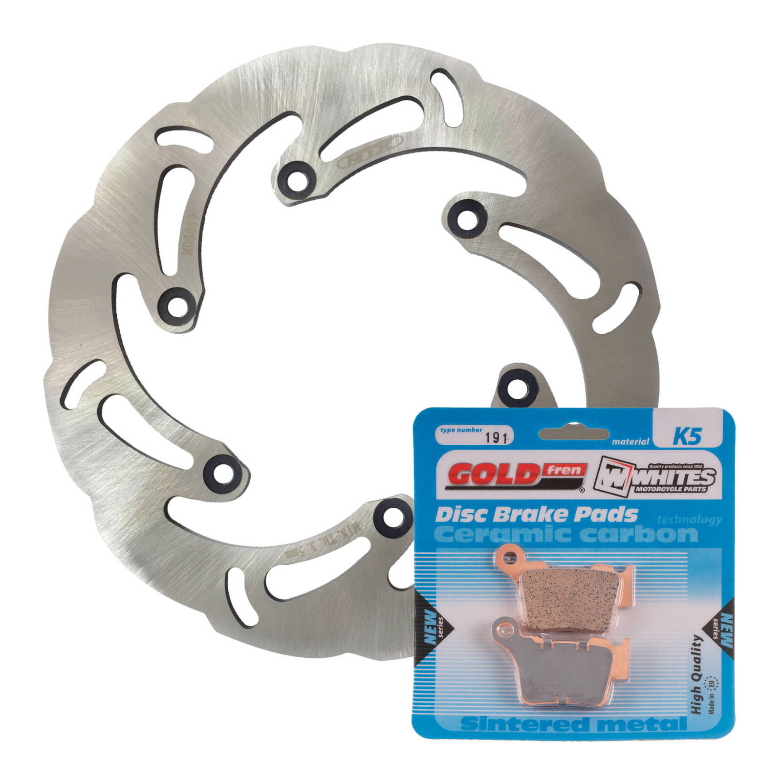 Brake Disc & Pad Rear Kit - Husqvarna TE300 '14-'17 - Wave - Image 1