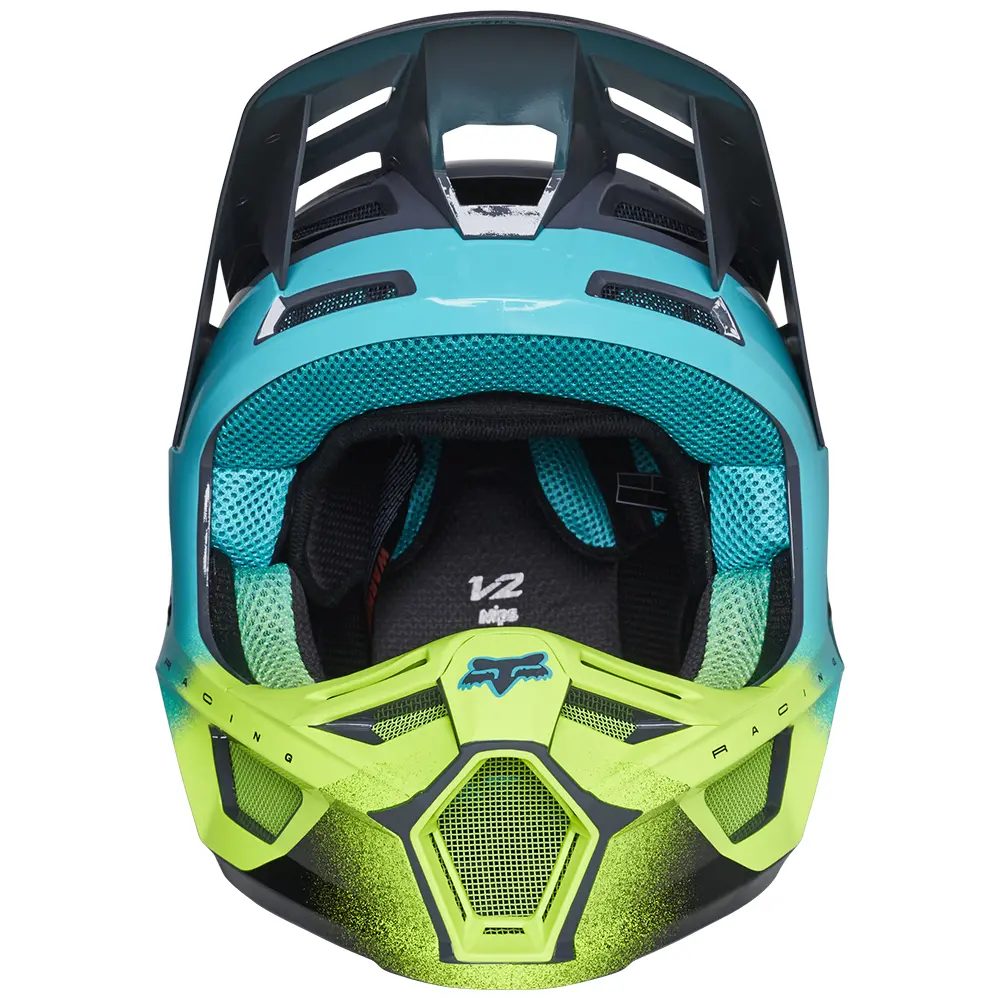 Fox V2 Rkane ECE Motocross Helmet Grey/Yellow