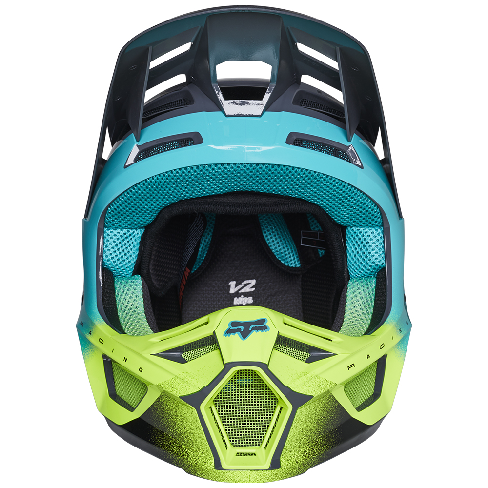 Fox V2 Rkane ECE Motocross Helmet Grey/Yellow - Image 5