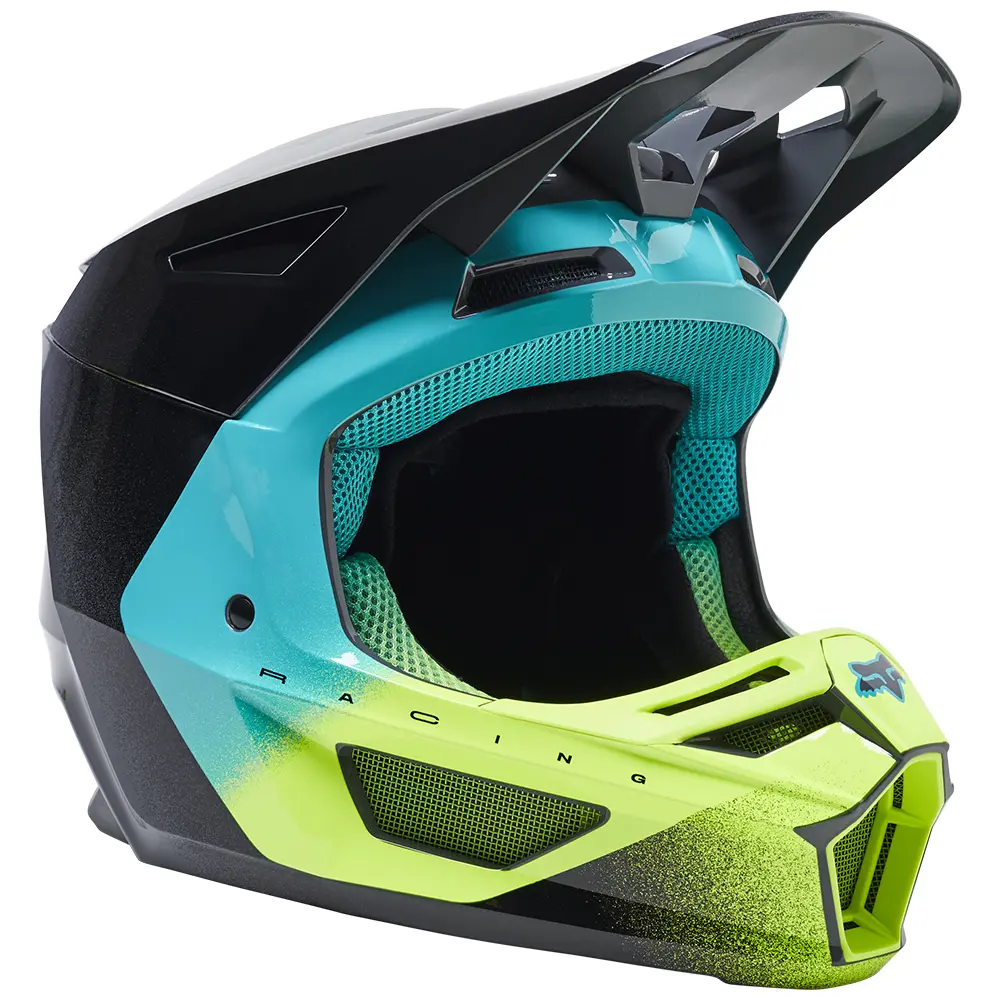 Fox V2 Rkane ECE Motocross Helmet Grey/Yellow