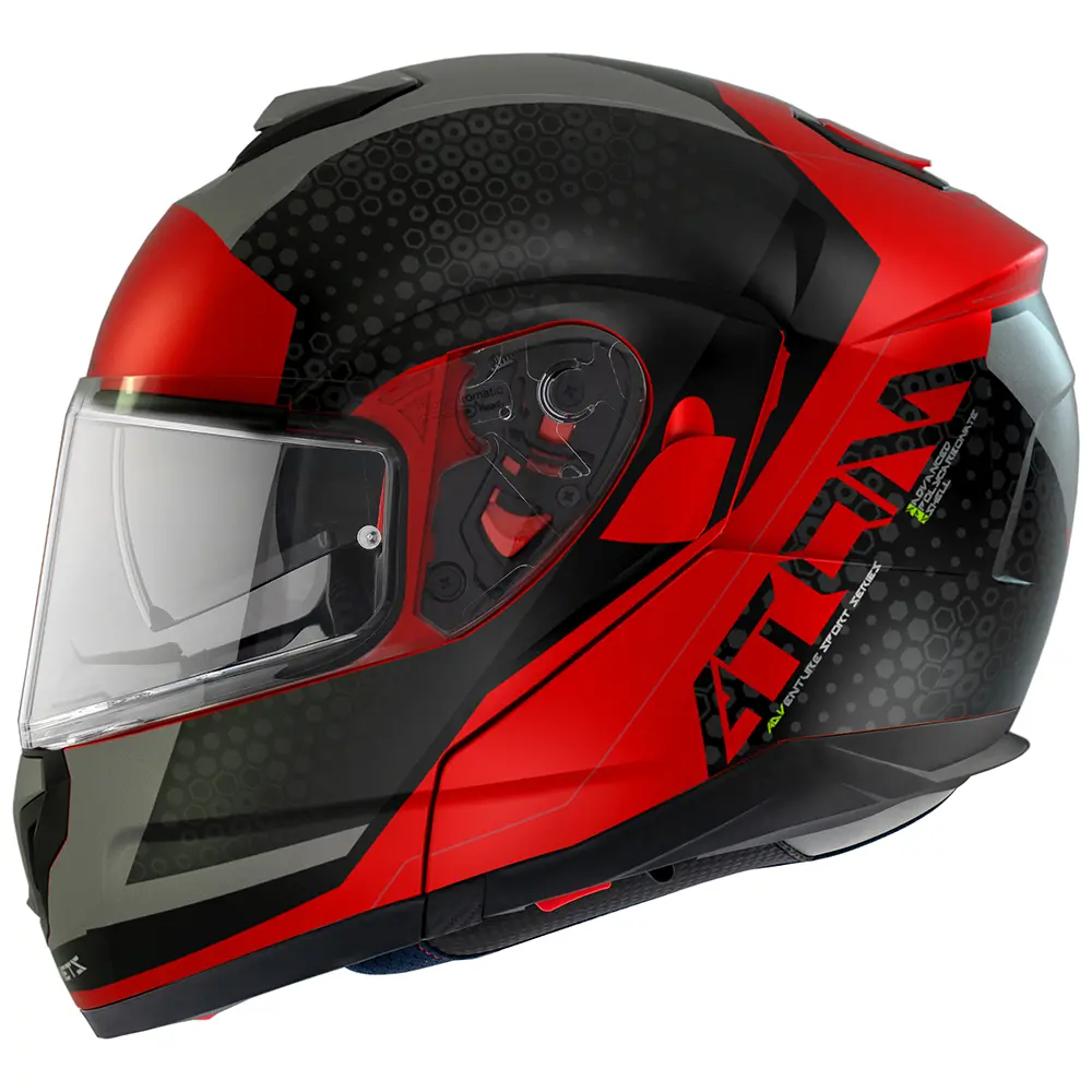 MT Atom SV Flip Front Helmet Adventure Matte Red