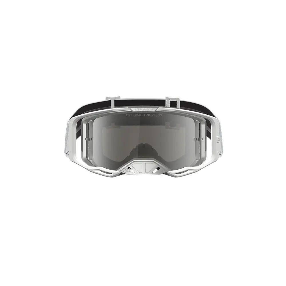 Alpinestars Vision 8 Amber Motocross Goggles White/Silver - Mirror Silver Lens