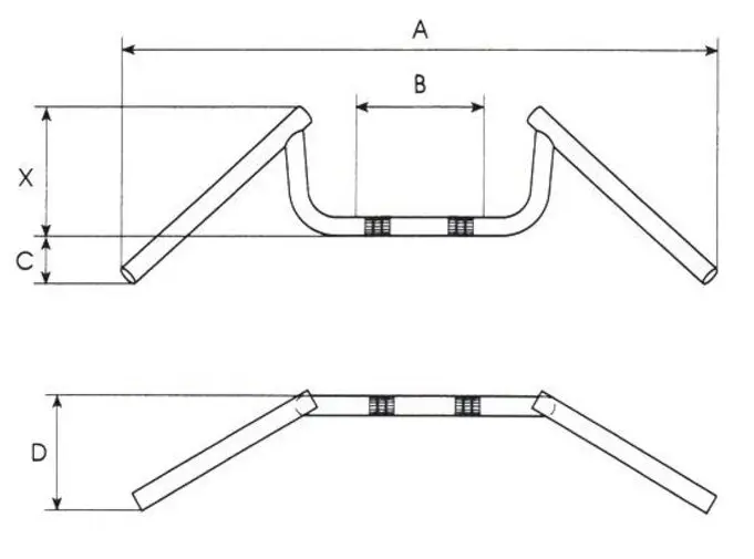 HANDLEBAR TOP MOUNT ADJUSTABLE DROP BARS