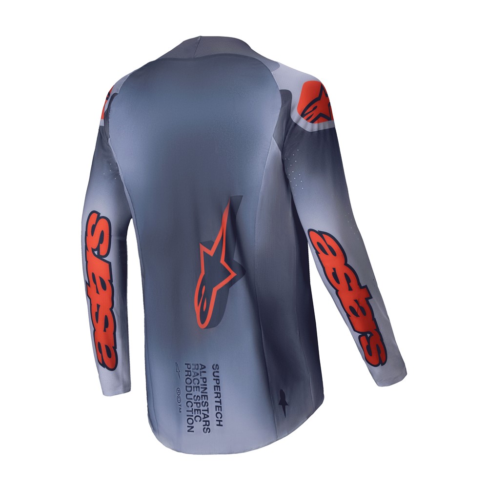 Alpinestars Supertech Lipan Motocross Jersey Gray/Orange Fluoro - Image 2